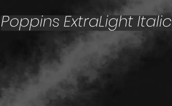 Poppins ExtraLight Italic Polices examples