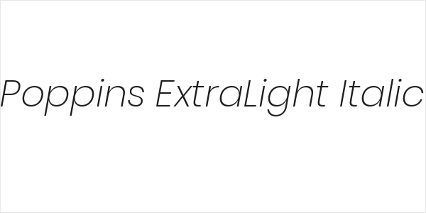 Poppins ExtraLight Italic Logo