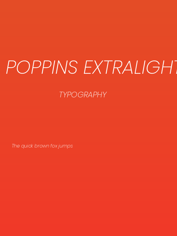 Poppins ExtraLight Italic Poster
