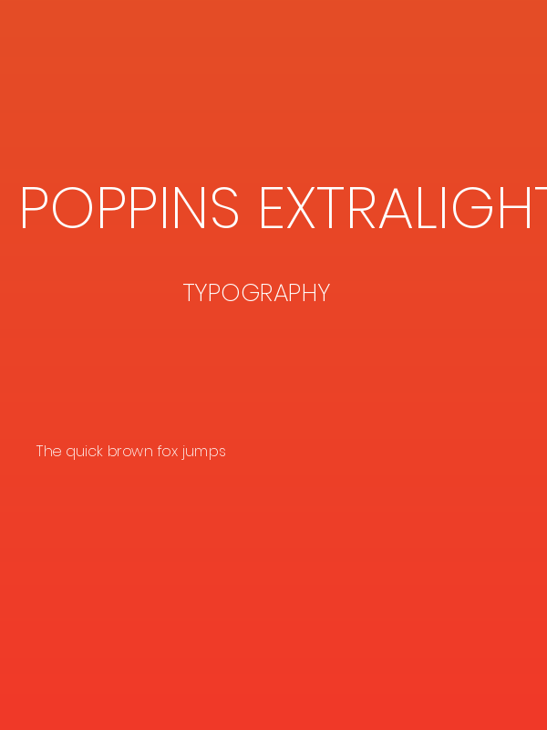 Poppins ExtraLight Poster