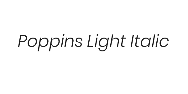 Poppins Light Italic Logo