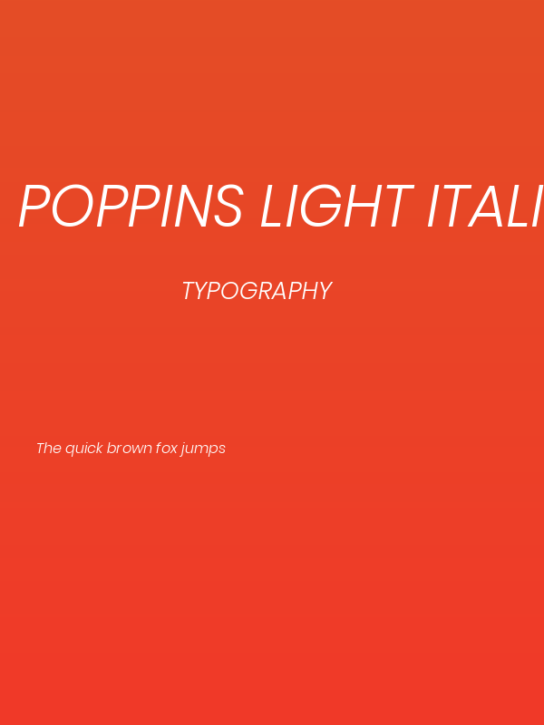Poppins Light Italic Poster