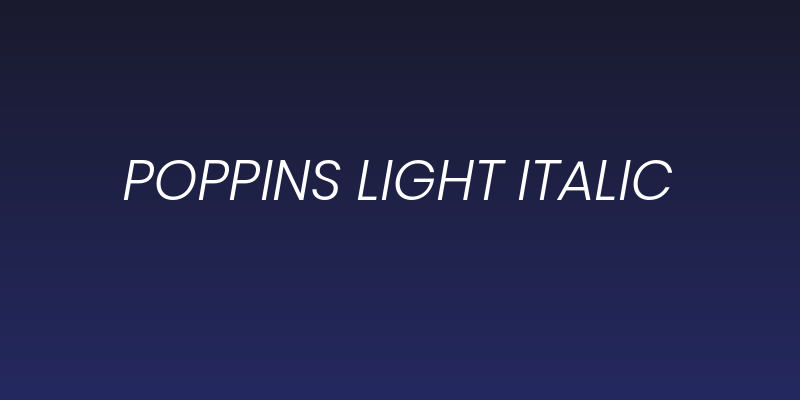 Poppins Light Italic Social Header