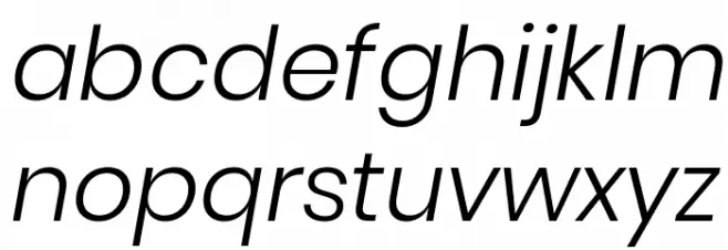 Poppins Light Italic 字体 小写