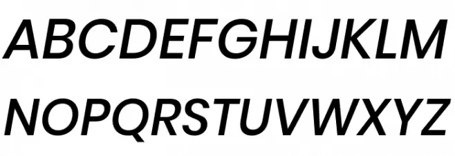 Poppins Medium Italic Schriftart Groß