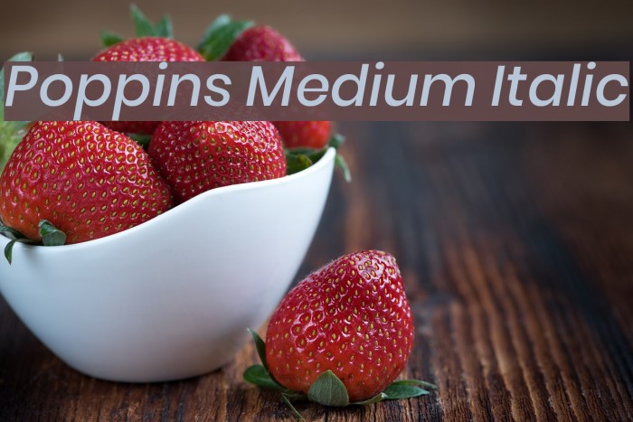 Poppins Medium Italic Font examples