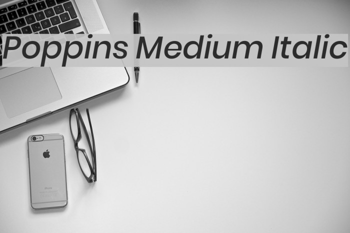 Poppins Medium Italic Font examples