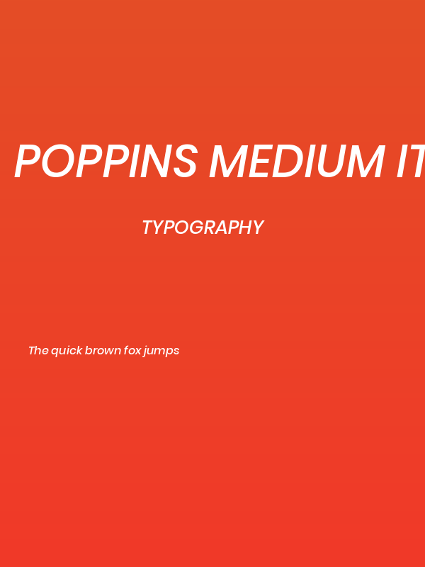 Poppins Medium Italic Poster