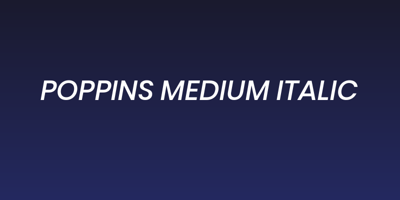 Poppins Medium Italic Social Header