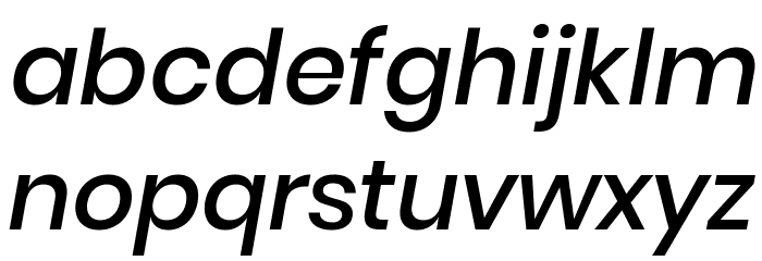 Poppins Medium Italic Font LOWERCASE