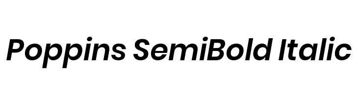 Poppins SemiBold Italic Font