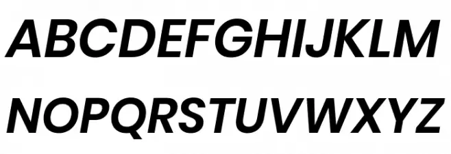 Poppins SemiBold Italic Schriftart Groß