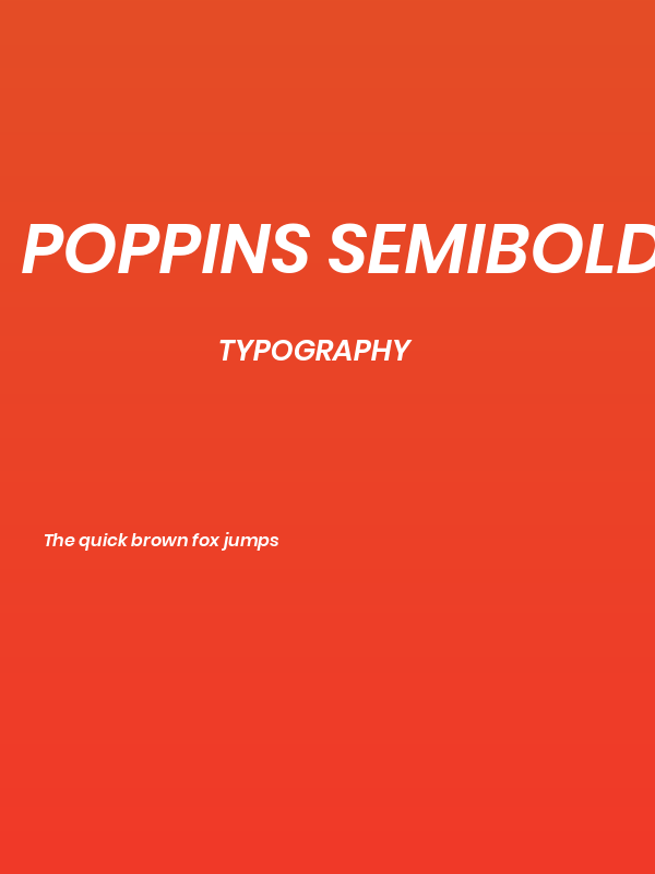 Poppins SemiBold Italic Poster