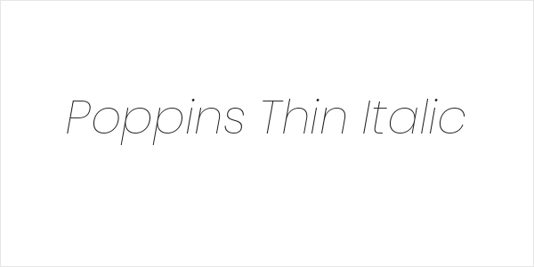 Poppins Thin Italic Logo