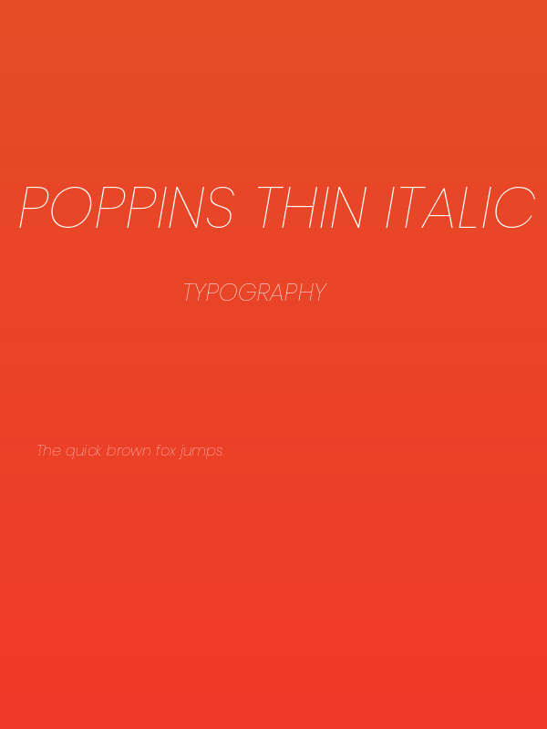 Poppins Thin Italic Poster