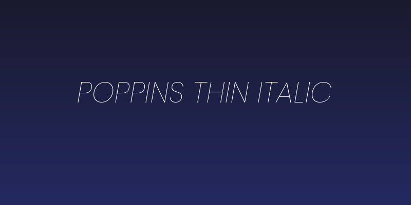 Poppins Thin Italic Social Header
