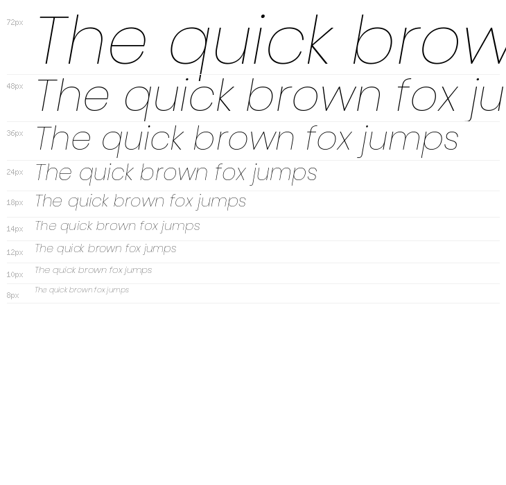 Poppins Thin Italic Waterfall