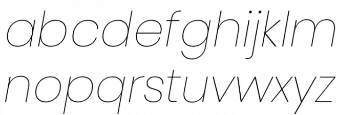 Poppins Thin Italic フォント 小文字