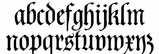 PopplFrakturCAT Font LOWERCASE