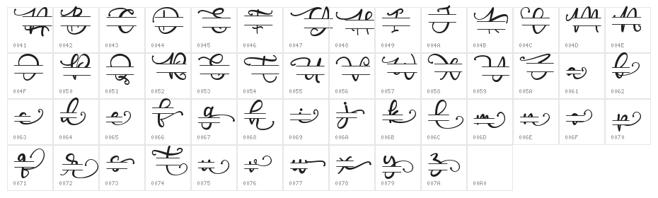 Poppy Monogram_Personal Use Character Map