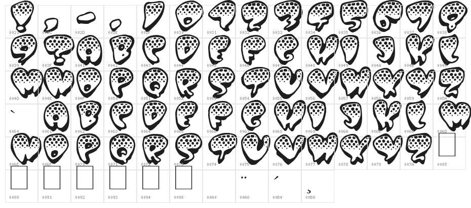 Poppydot Character Map