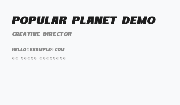 Popular Planet Demo Business Card