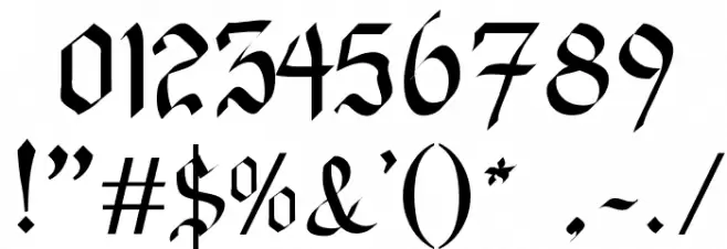 Por Siempre Gótica Font OTHER CHARS