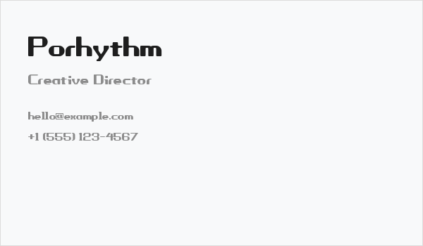 Porhythm Business Card