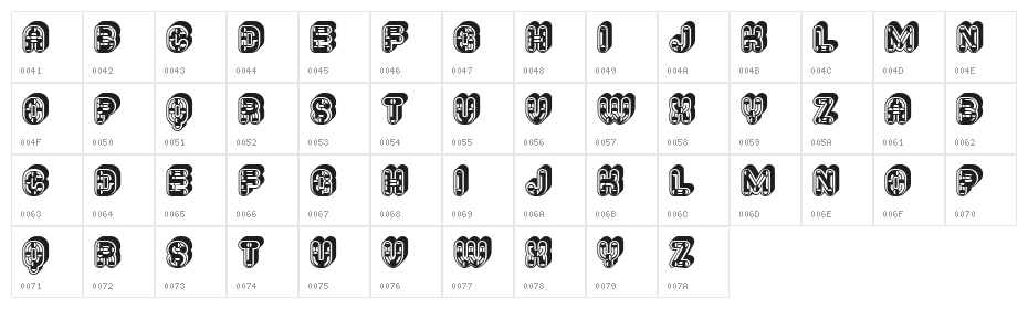 Pork Fancy Regular Character Map