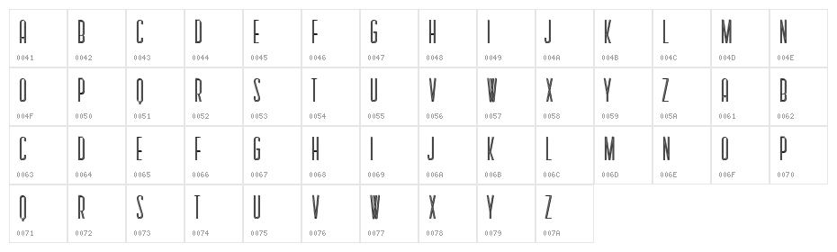 Porker Regular Character Map
