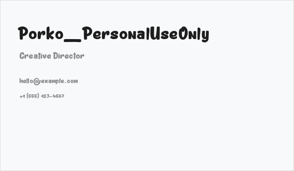 Porko_PersonalUseOnly Business Card