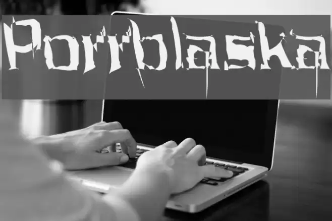 Porrblaska Font examples