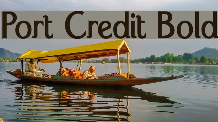 Port Credit Bold Schriftart examples