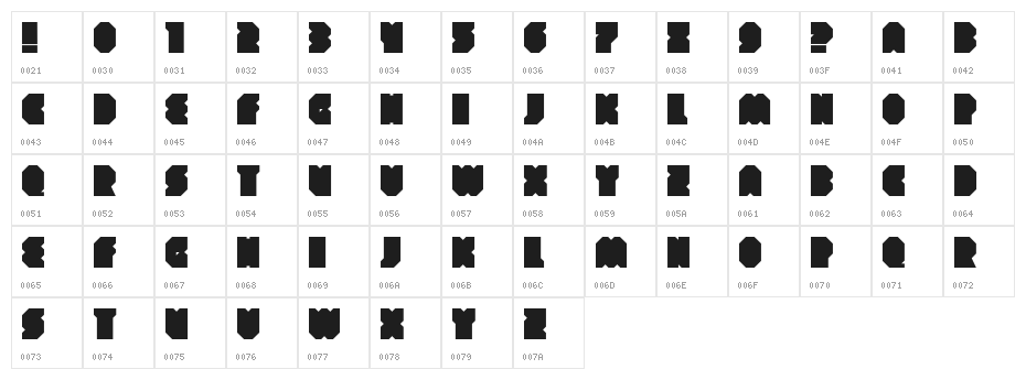 PortalBlack Character Map