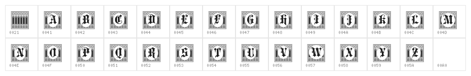 Portculliard Initials Character Map