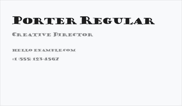 Porter Regular Business Card