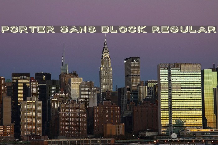Porter Sans Block Regular Font examples