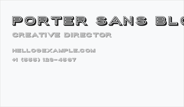 Porter Sans Block Regular Business Card
