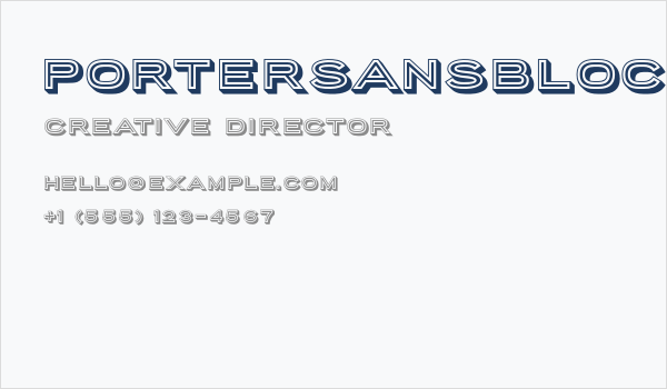 PorterSansBlock2 Business Card