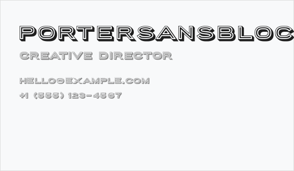 PorterSansBlock Business Card