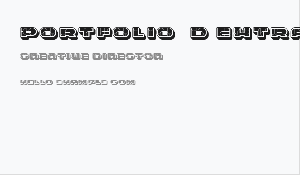 Portfolio 3D Extravagant Flat Regular Business Card