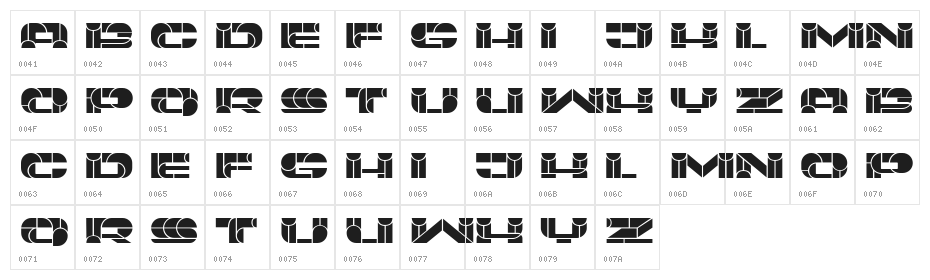 Portfolio Book Regular Character Map