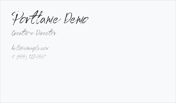 Portlame Demo Business Card
