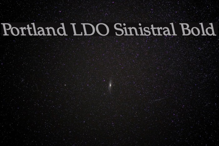 Portland LDO Sinistral Bold Font examples