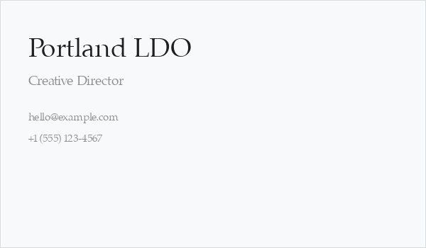 Portland LDO Business Card