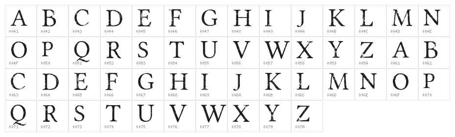 Portmanteau-Regular Character Map