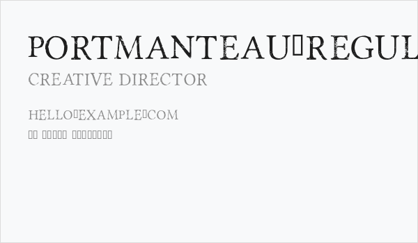 Portmanteau-Regular Business Card