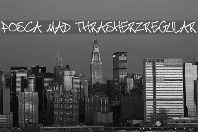 Posca Mad ThrasherzRegular Schriftart examples