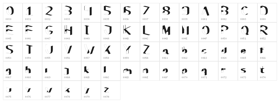 Poser Regular Character Map