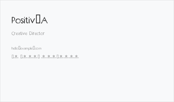 Positiv-A Business Card